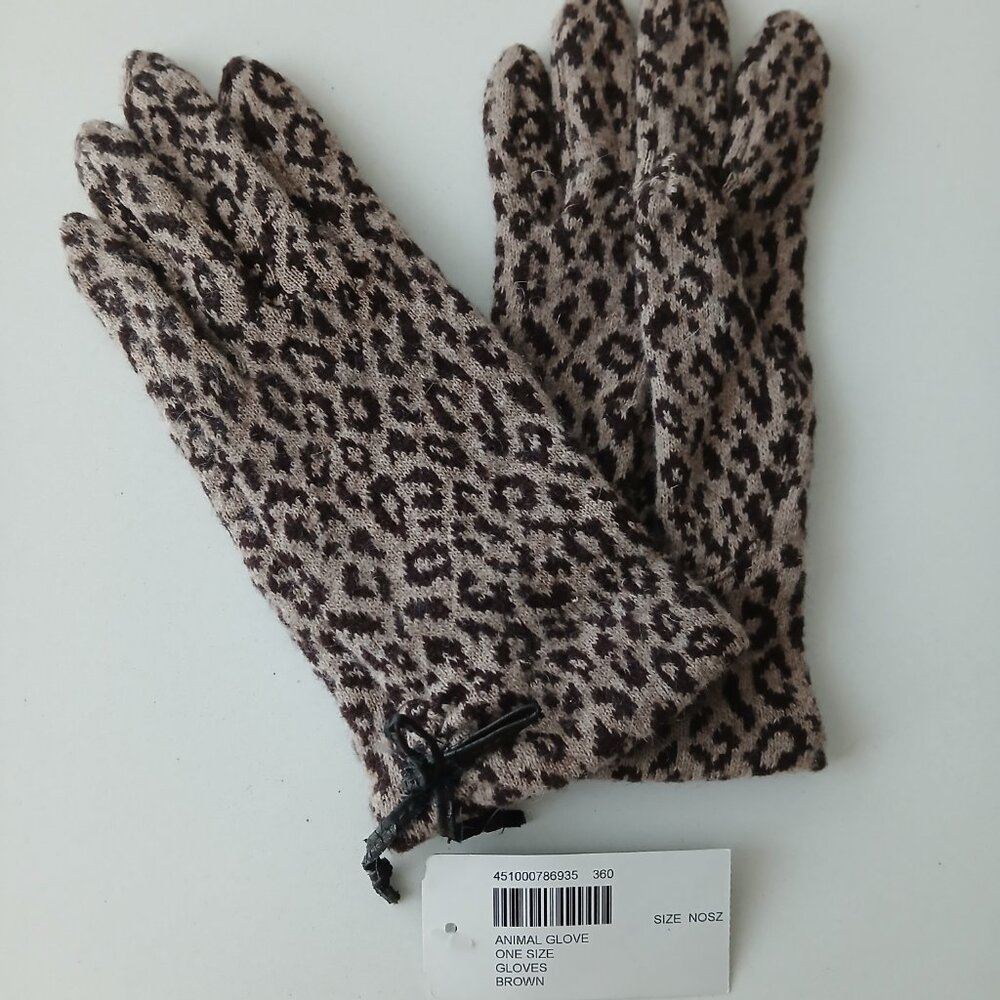 Chicos Animal Print wool blend Gloves - Picture 2 of 3